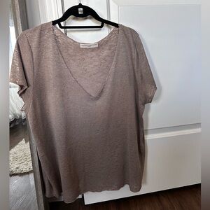 Project Social T Dusty Mauve V-Neck Short Sleeve Tee